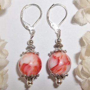 Cute Orange & White Dangle Earrings Set NWT 5514